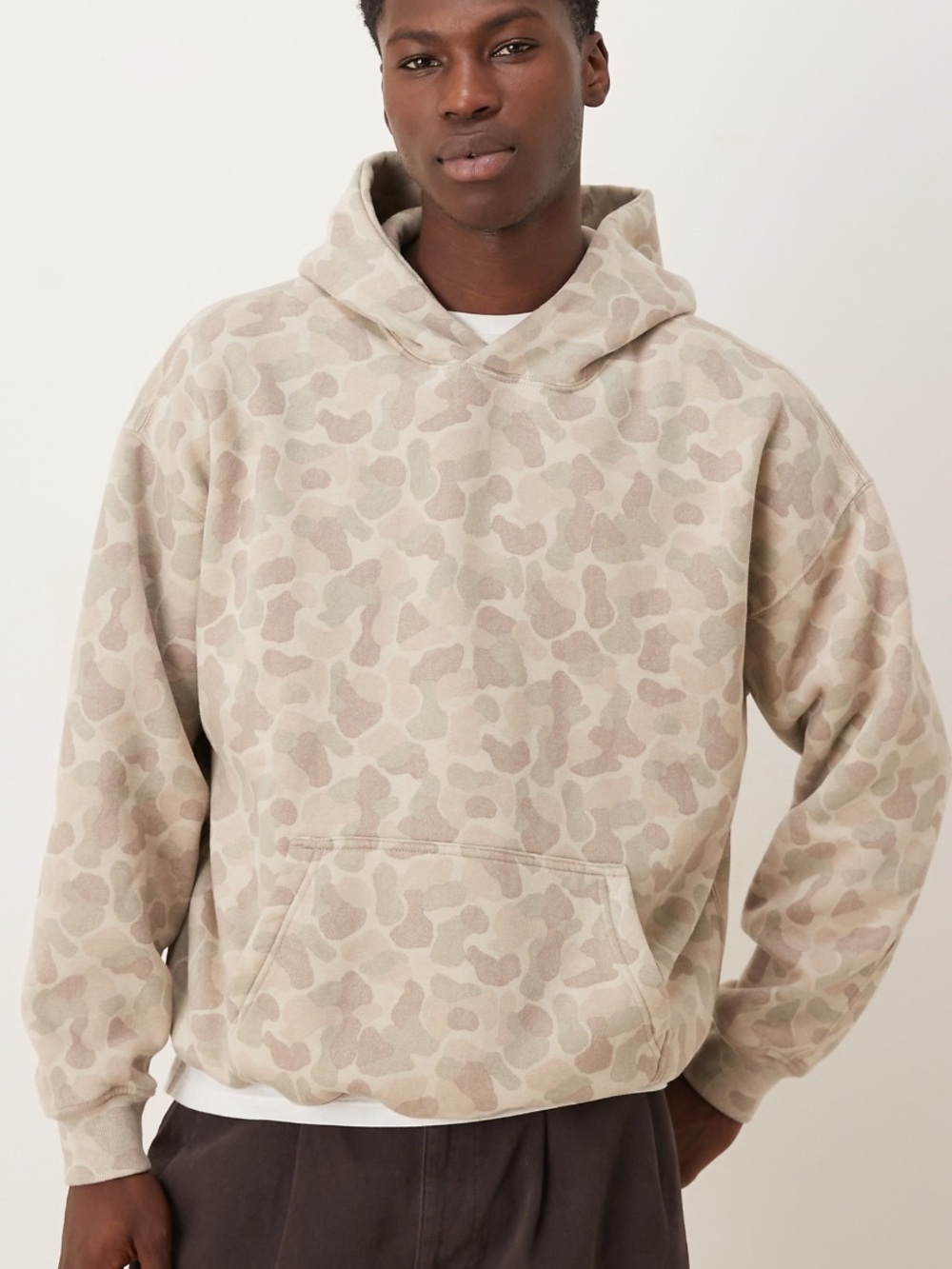 Abercrombie & Fitch Soft A&F Essential Camo Hoodie Pullover size large